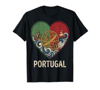 Portugal Corazón Armilar Esfera Vintage Country Camiseta