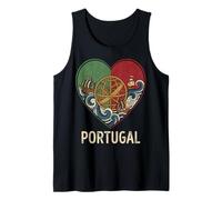 Portugal Corazón Armilar Esfera Vintage Country Camiseta sin Mangas