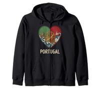 Portugal Corazón Armilar Esfera Vintage Country Sudadera con Capucha