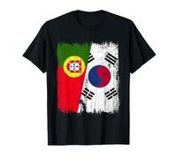 Portugal Corea del Sur Media Bandera Portugués Corea del Sur Camiseta