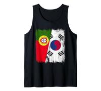 Portugal Corea del Sur Media Bandera Portugués Corea del Sur Camiseta sin Mangas