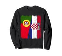Portugal Croacia Media Bandera Orgulloso Portugués Raíces Croatas Sudadera