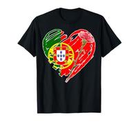 Portugal Día de la Libertad Clavel Revolución Bandera Corazón Gráfico Camiseta