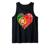 Portugal Día de la Libertad Clavel Revolución Bandera Corazón Gráfico Camiseta sin Mangas