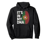 Portugal DNA Heritage Raíces Portuguesas Diseño de Huellas Dactilares Sudadera con Capucha