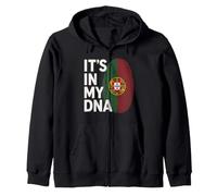 Portugal DNA Heritage Raíces Portuguesas Diseño de Huellas Dactilares Sudadera con Capucha