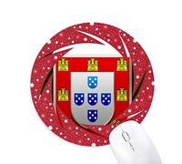 Portugal emblema nacional país símbolo Wheel mouse pad de goma roja redonda
