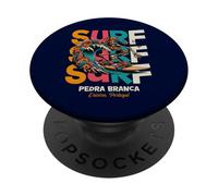Portugal Ericeira Pedra Branca Surfing Wave Rider Holiday PopSockets PopGrip Adhesivo