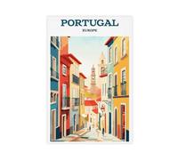 Portugal, Europa, póster vintage, arte de pared, ciudad pequeña, recuerdos, lienzo de regalo de viaje, pósteres e impresiones estéticas para habitación, dormitorio, oficina, decoración de 60 x 90 cm