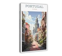 Portugal, Europa, retro, ciudad pequeña, recuerdos, regalos de viaje, lienzo, pósteres e impresiones estéticas para habitación, dormitorio, oficina, decoración de 40 x 60 cm