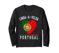 Portugal Flag Heart Linda-A-Velha City Manga Larga