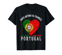 Portugal Flag Heart Santo Antonio Da Charneca City Camiseta