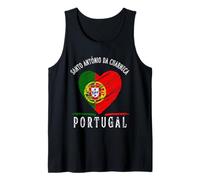 Portugal Flag Heart Santo Antonio Da Charneca City Camiseta sin Mangas