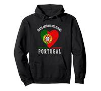 Portugal Flag Heart Santo Antonio Dos Olivais City Sudadera con Capucha