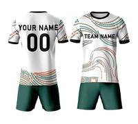 Portugal Footall - Camiseta de fútbol 2025-2026, camiseta portuguesa personalizada para hombres/mujeres/niños, número del equipo, camiseta de fútbol 2XS-5XL, Verde Blanco, 160