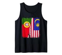Portugal Malasia Media Bandera Patrimonio Portugués Malasia Camiseta sin Mangas