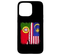 Portugal Malasia Media Bandera Patrimonio Portugués Malasia Carcasa para iPhone 15 Pro MAX