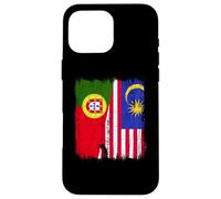 Portugal Malasia Media Bandera Patrimonio Portugués Malasia Carcasa para iPhone 16 Pro MAX