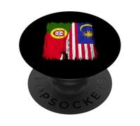 Portugal Malasia Media Bandera Patrimonio Portugués Malasia PopSockets PopGrip Adhesivo
