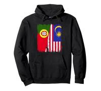 Portugal Malasia Media Bandera Patrimonio Portugués Malasia Sudadera con Capucha