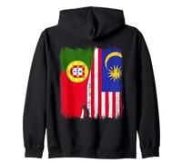 Portugal Malasia Media Bandera Patrimonio Portugués Malasia Sudadera con Capucha