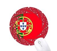 Portugal national flag Europa país Wheel mouse pad de goma roja redonda