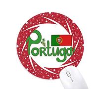 Portugal national flag patrón verde Wheel mouse pad de goma roja redonda