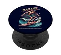 Portugal Nazaré Praia do Norte Surfing Surfing - Olas PopSockets PopGrip Adhesivo