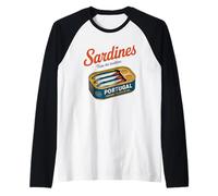 Portugal Prueba la Tradición Pescado Enlatado Arte Sardinas Camiseta Manga Raglan