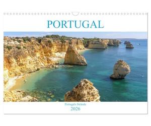 Portugal - Strände in Portugal (Wandkalender 2026 DIN A3 quer), CALVENDO Monatskalender: Der Kalender nimmt Sie mit auf eine Reise entlang der ... den schönsten und eindrucksvollsten Stränden.