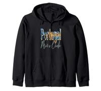 Portugal Surf Retro Sunset Wave Sudadera con Capucha