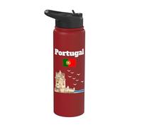 Portugal viaje recuerdo historia amante bandera portuguesa Stainless Steel Insulated Water Bottle