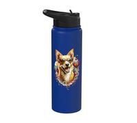 Portugués Podengo Pequeno Dog St Valentines Day Artwork Stainless Steel Insulated Water Bottle
