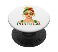 Portuguese Girl Portugal Flag Portuguese Girlfriend Wife PopSockets PopGrip Adhesivo
