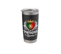 Portuguese Queen Portugal Flag Proud Portuguese Woman Vaso térmico de acero inoxidable de doble pared