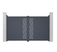 PortÛn batiente elÈctrico de aluminio Ancho 305 x Alt. 181 cm antracita GREGOR