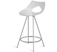 Portus Taburete 63 cm asiento blanco estructura cromado