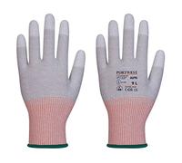 Portwest A696 - LR13 ESD - Guantes de corte en la punta de los dedos, color gris y blanco - XS (paquete de 12 pares)
