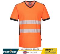 Portwest Alta Visibilidad Camiseta Reflectante Alto Trabajo Hombres Transpirable