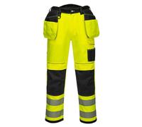Portwest T501 Pantalones de Trabajo con Bolsillo Reforzado PW3 Hi Vis Amarillo/Negro, 44