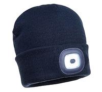 Portwest B029 Gorro Beanie con Led Recargable Punto de Galga 9 Acrílico