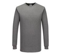 Portwest B123 Camiseta Térmica Aislante Poliéster Transpirable Construcción | Gris, L, UPF 15, Cuello Redondo y Manga Larga, Tejido Ligero, Lavable a Máquina, Polialgodón