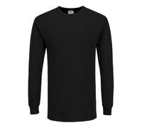 Portwest B123 Camiseta Térmica Aislante Poliéster Transpirable Construcción | Negro, XL, UPF 15, Cuello Redondo y Manga Larga, Unisex, Tejido Ligero, Lavable a Máquina, Polialgodón