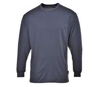 Portwest B133 Camiseta Térmica Base Layer Acabado Absorbente de Calidad | Antracita, 4XL, Cuello Redondo, Manga Corta, Unisex, Puños Elásticos, Poliéster, Transpirable, Tejido Exterior, Ligero