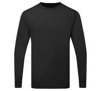 Portwest B133 Camiseta Térmica Base Layer Acabado Absorbente de Calidad | Negro, XL, Cuello Redondo, Manga Larga, Unisex, Puños Elásticos, Poliéster, Transpirable, Tejido Exterior, Ligero