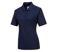 Portwest B209 Polo Camisa Abertura por Plaqueta con Botones Horma de Mujer | Azul marino, 2XL, UPF 50+, Cuello y Puños Ribeteados, Corte Ajustado, Manga Corta, 35% Algodón, 65% Poliéster, Ligero