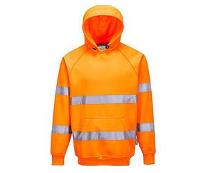 Portwest B304 Sudadera Polialgodón 1 Bolsillo para Seguridad con Capucha | Naranja, 2XL, EN ISO 20471 Clase 3, UPF 40+, Manga Larga, 65% Poliéster, Borde Ribeteado, Alta Visibilidad, Reflectante