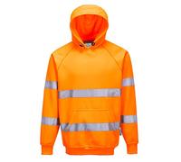 Portwest B304 Sudadera Polialgodón 1 Bolsillo para Seguridad con Capucha | Naranja, L, EN ISO 20471 Clase 3, UPF 40+, Corte Estándar, Manga Larga, 65% Poliéster, Borde Ribeteado, Alta Visibilidad