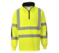 Portwest B308 Sudadera Polo Rugby Alta Visibilidad 1/4 Cremallera