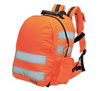 Portwest B904 Mochila 3 Bolsillos Cinta Reflectante Cierre Rápido Acolchado | Naranja, Talla única, EN ISO 20471, Unisex, Alta Visibilidad, Impermeable, Poliéster, Seguridad